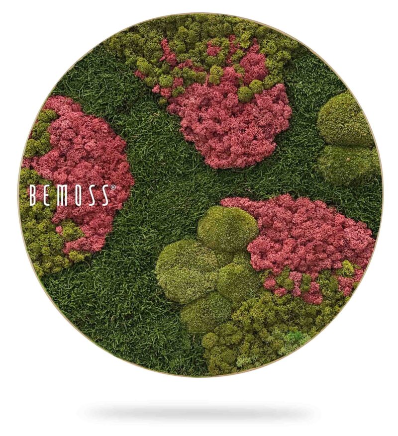 Mechový obraz kruh BEMOSS® ORTHO BURGUNDY