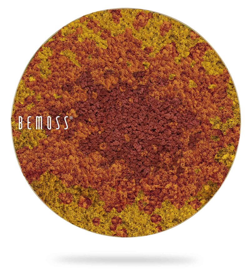 Mechový obraz kruh BEMOSS® SPLASH Sienna