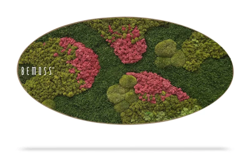 Mechový obraz Elipsa BEMOSS® ORTHO BURGUNDY