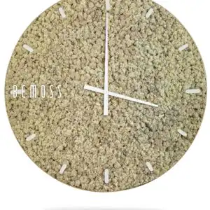 hodiny s bielymi ručičkami a číslami na ciferníku a bielym pozadím s bielymi číslami machovy obraz, stabilizovany mach, machová stena, machová dekorácia