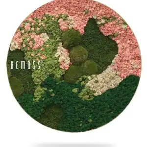 Mechový obraz kruh BEMOSS® ORTHO PINK